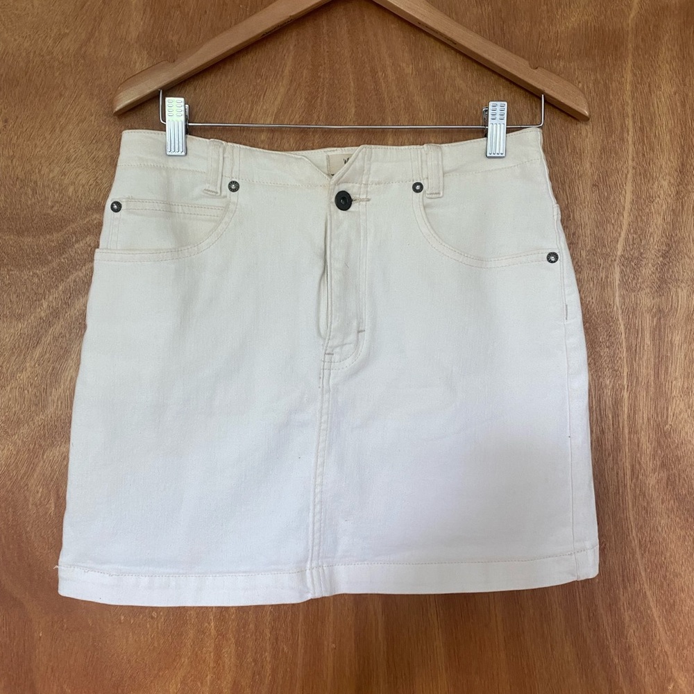 We the Free (Free People) White Denim Skirt/ worn once/ size 29